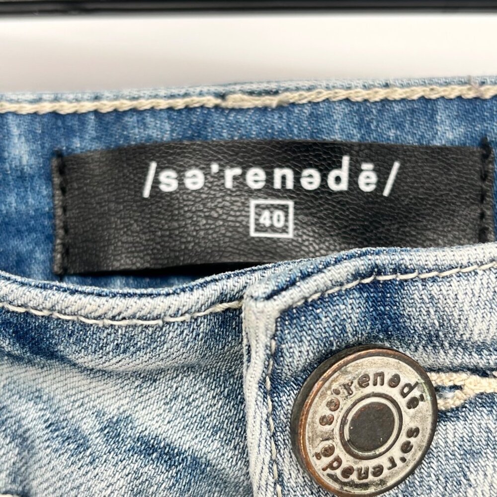 Sarenade Light Wash Denim Jeans With Multicolor Paint Splatter Size 40 X 32 - Picture 3 of 9